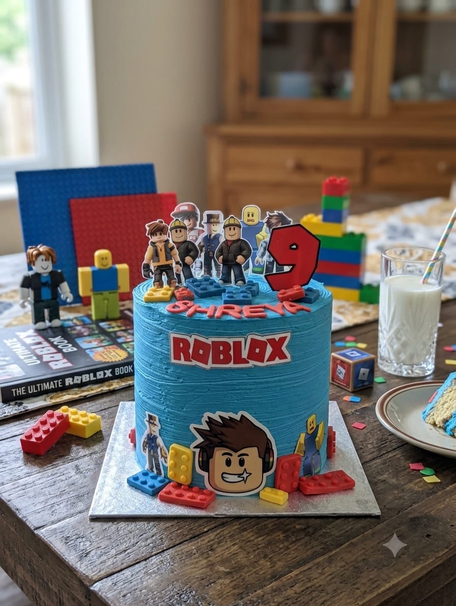 Roblox themed birthday cake by Prexa at Cosy Cafe Harleston